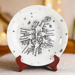 Custom Name Family Flower Keepsake - Personalized Ceramic Plate