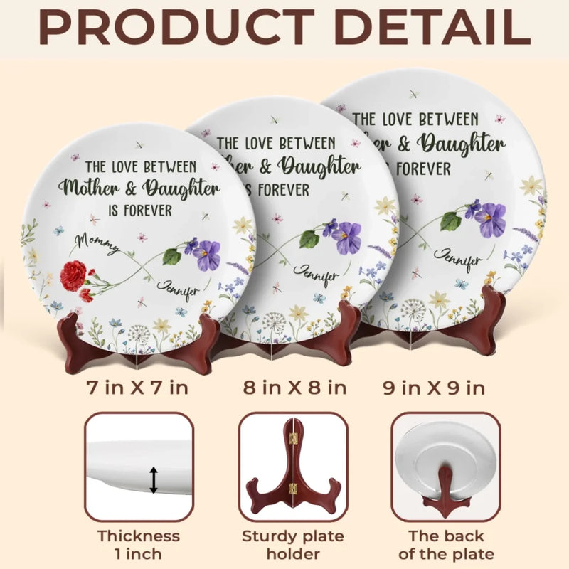 Custom Name Mother Daughter Gifts - Personalized Ceramic Plate