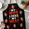 Custom Photo Meat And Greet - Couple Personalized Custom Apron - Gift For Husband Wife, Anniversary