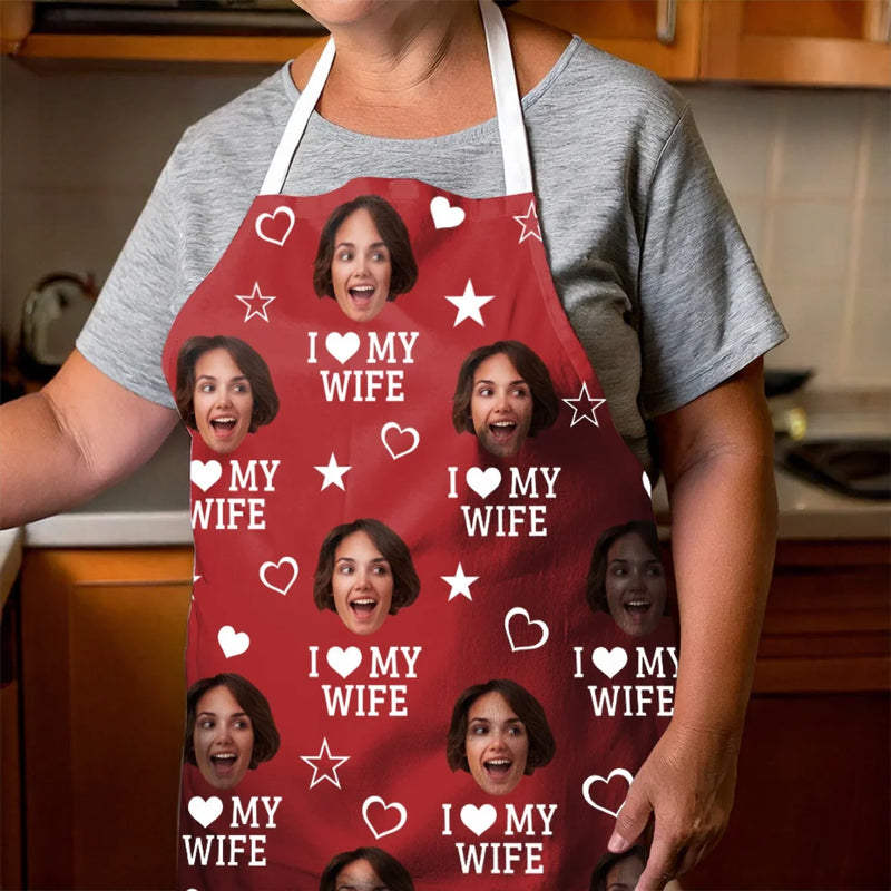 Custom Photo Wife Gifts for Husband - Personalized Apron