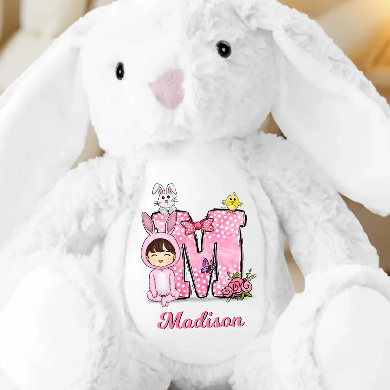 Custom Name Bunny Girl Gifts for Kids - Personalized Bunny Plush