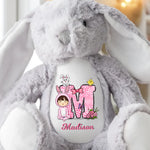Custom Name Bunny Girl Gifts for Kids - Personalized Bunny Plush