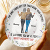 Mom Is My Forever Hero - Family Personalized Custom Ceramic Plate - Mother's Day, Gift For Mom, Daughter