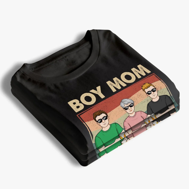 Boy Mom Officially Outnumbered - Family Personalized Custom Unisex T-shirt, Premium T-shirt, Hoodie - Mother's Day Gift For Mom, Son