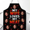 Custom Photo Meat And Greet - Couple Personalized Custom Apron - Gift For Husband Wife, Anniversary