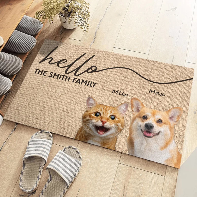 Custom Pet Photo Family Welcome Gifts - Personalized Doormat