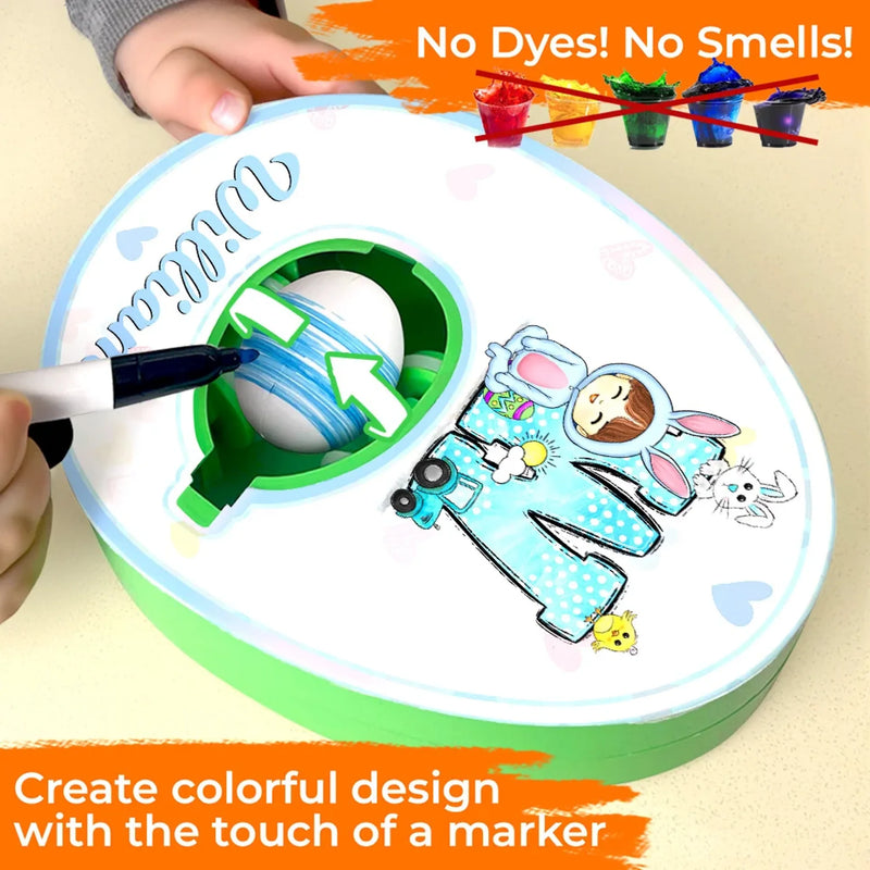 Sweet Bunny Dreams - Family Personalized Custom Easter Egg Decorating Kit, Egg Spinner Machine With Markers - Easter Gift For Family Members