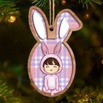 Pastel Easter Bunny Girl Decor - Hanging Ornament