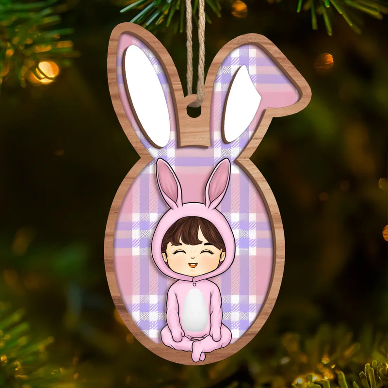 Pastel Easter Bunny Girl Decor - Hanging Ornament