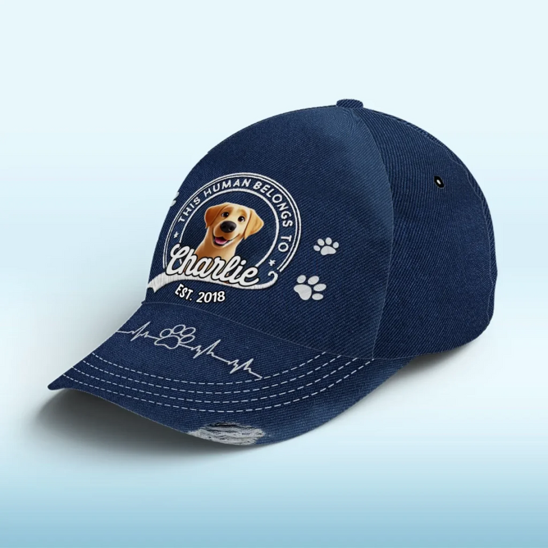 This Human Belongs To Me - Dog Personalized Custom Hat, All Over Print Classic Cap - Gift For Pet Owners, Pet Lovers
