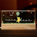 Custom Name Mama Bear Family Gifts for Mom - Personalized Block Light