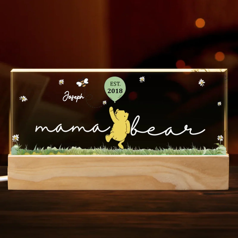 Mama Bear Grandma Bear - Family  Personalized Custom Acrylic Block 3D LED Night Light - Mother's Day, Gift For Mom, Grandma