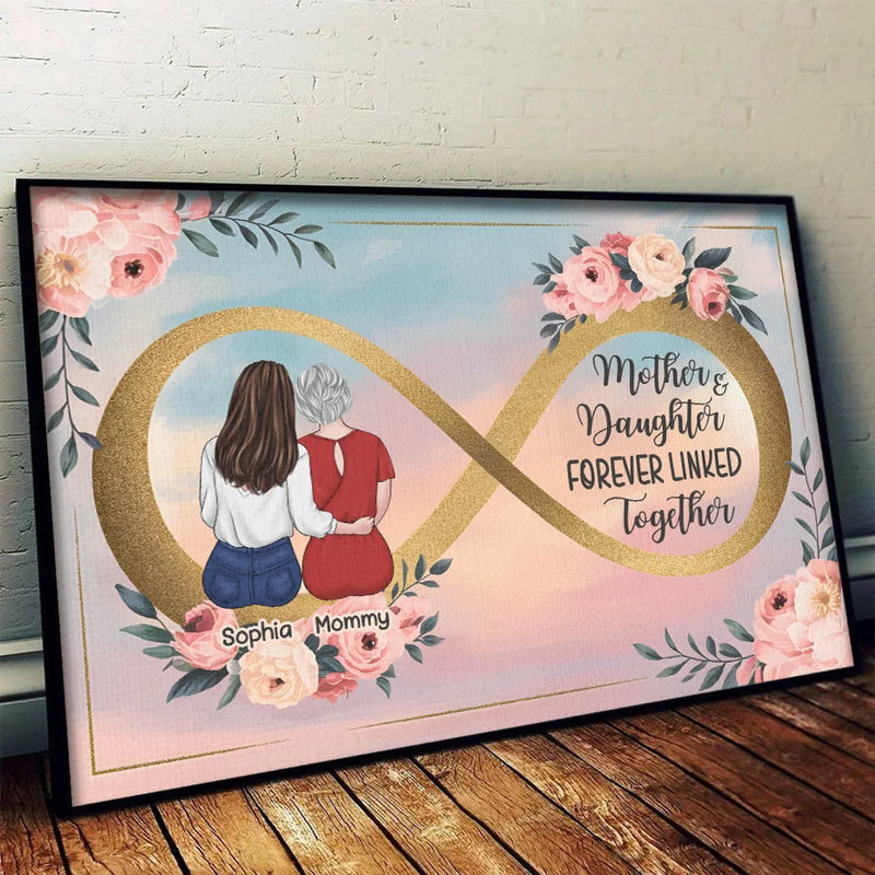 Custom Name Mother Daughter Gifts - Personalized Poster