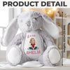 Happiness Is Soft And Fuzzy - Family Personalized Custom Easter Bunny Plush - Gift For Family Members