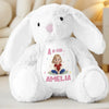 Happiness Is Soft And Fuzzy - Family Personalized Custom Easter Bunny Plush - Gift For Family Members