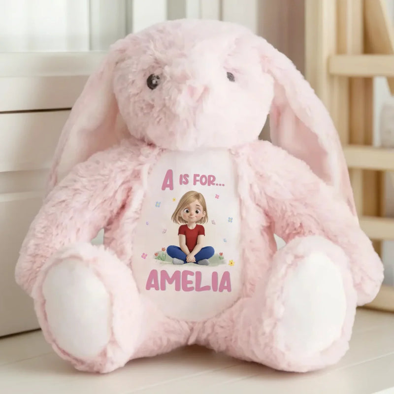 Happiness Is Soft And Fuzzy - Family Personalized Custom Easter Bunny Plush - Gift For Family Members