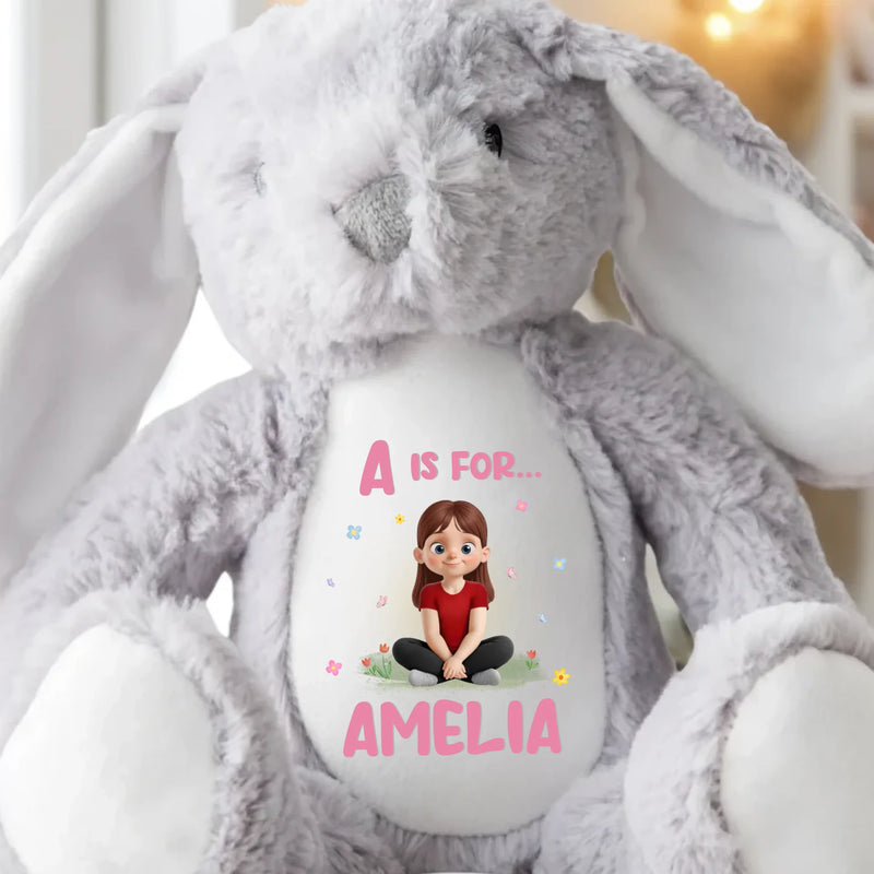 Happiness Is Soft And Fuzzy - Family Personalized Custom Easter Bunny Plush - Gift For Family Members