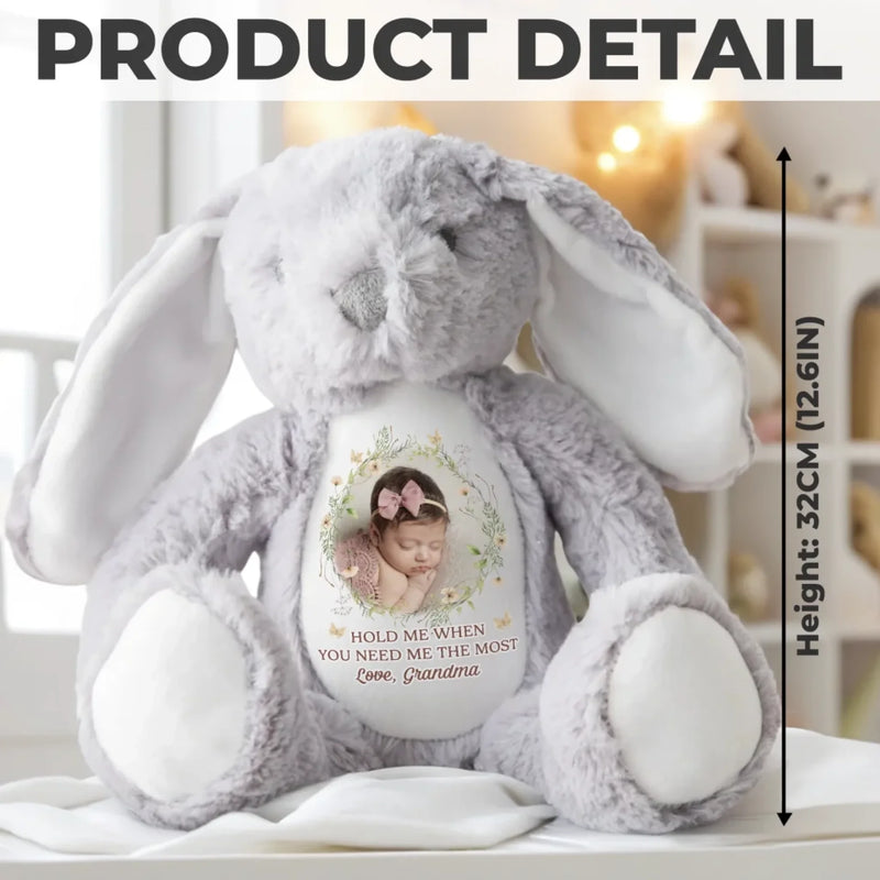 Custom Photo A Loving Hug That Lasts A Lifetime - Family Personalized Custom Easter Bunny Plush - Gift For Family Members