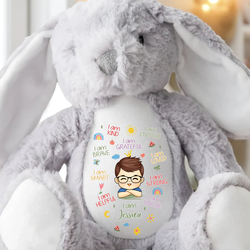 I Am Kind, I Am Loved - Family Personalized Custom Easter Bunny Plush - Gift For Family Members
