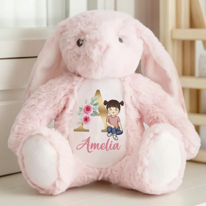 Custom Name Girl Gifts for Kids - Personalized Bunny Plush