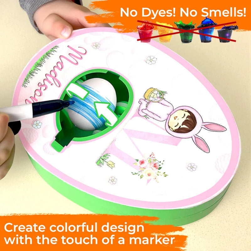 Keep Your Favorites Close - Family Personalized Custom Easter Egg Decorating Kit, Egg Spinner Machine With Markers - Easter Gift For Family Members