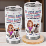Custom Name Girl and Her Dog Gifts for Dog Lovers - Personalized Tumbler