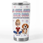 Custom Name Girl and Her Dog Gifts for Dog Lovers - Personalized Tumbler