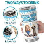 Custom Name Girl and Her Dog Gifts for Dog Lovers - Personalized Tumbler