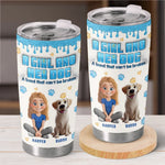 Custom Name Girl and Her Dog Gifts for Dog Lovers - Personalized Tumbler