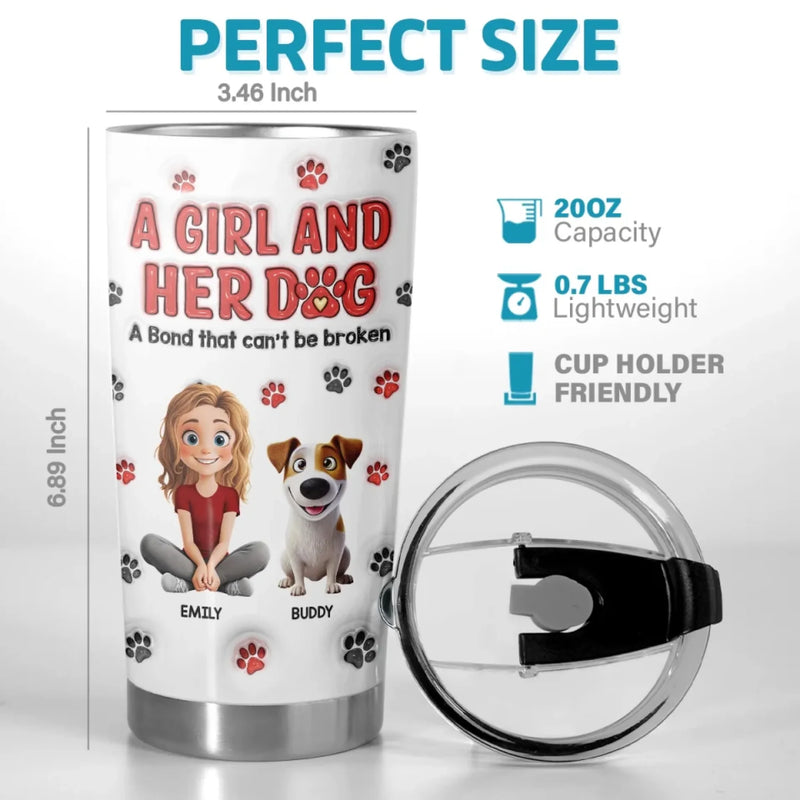 Best Friends Have Paws - Dog Personalized Custom 3D Inflated Effect Printed Tumbler - Gift For Pet Owners, Pet Lovers