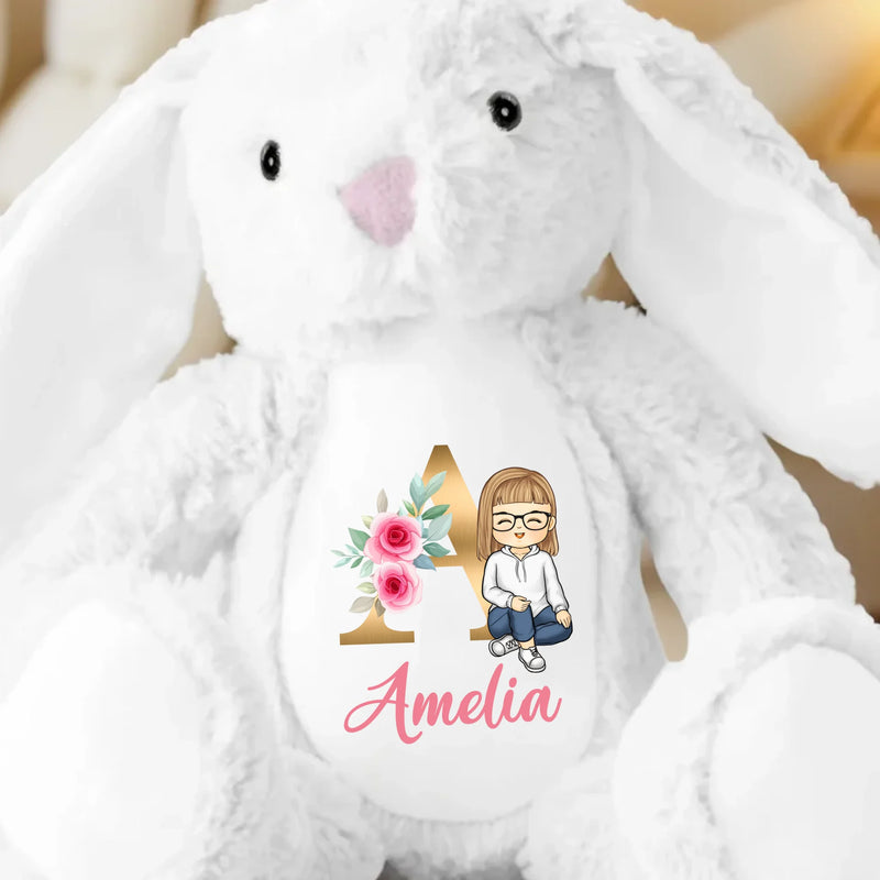 Custom Name Girl Gifts for Kids - Personalized Bunny Plush