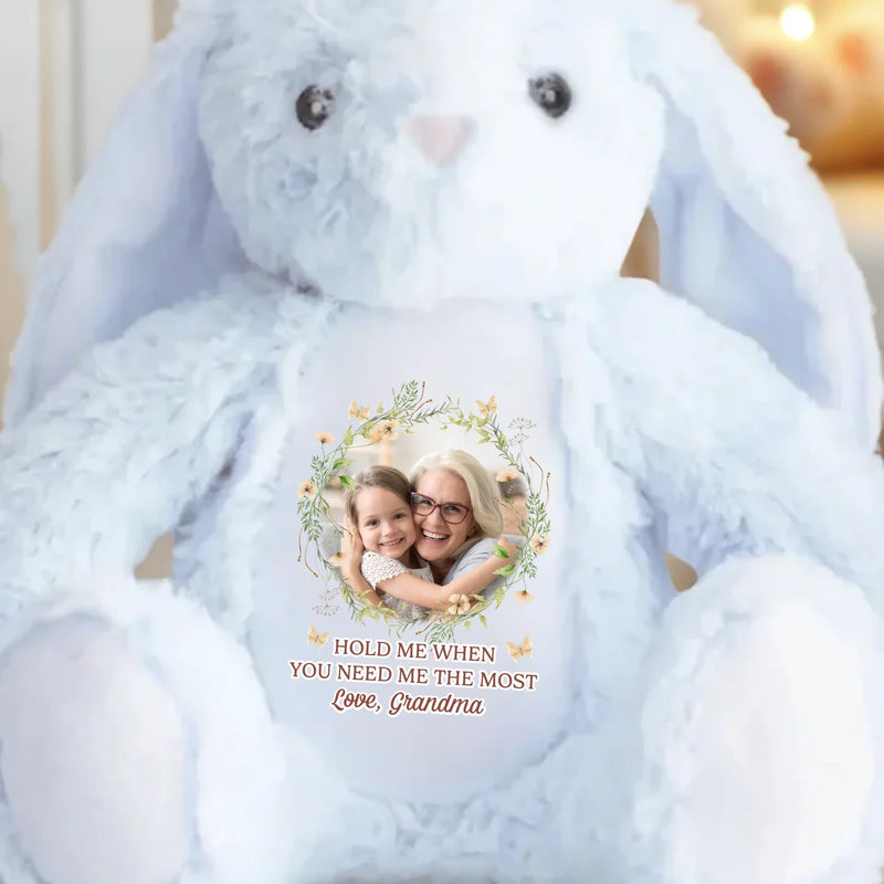 Custom Photo A Loving Hug That Lasts A Lifetime - Family Personalized Custom Easter Bunny Plush - Gift For Family Members