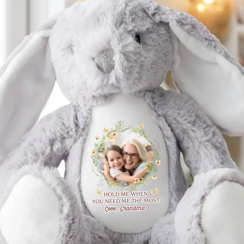 Custom Photo A Loving Hug That Lasts A Lifetime - Family Personalized Custom Easter Bunny Plush - Gift For Family Members