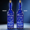 Forever Remembered, Forever Loved - Memorial Personalized Custom Blue Bottle Lamp - Sympathy Gift For Family Members