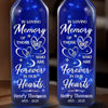 Forever Remembered, Forever Loved - Memorial Personalized Custom Blue Bottle Lamp - Sympathy Gift For Family Members