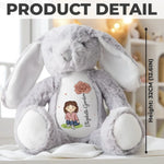 Custom Name Flower Girl Gifts - Personalized Bunny Plush