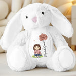 Custom Name Flower Girl Gifts - Personalized Bunny Plush