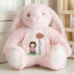 Custom Name Flower Girl Gifts - Personalized Bunny Plush