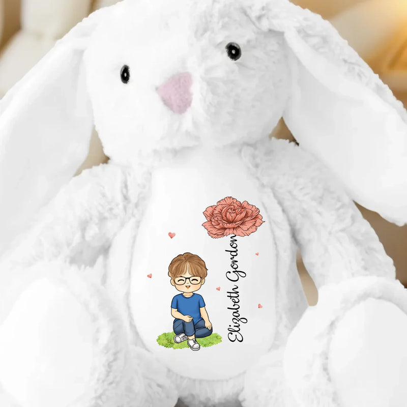Custom Name Flower Girl Gifts - Personalized Bunny Plush