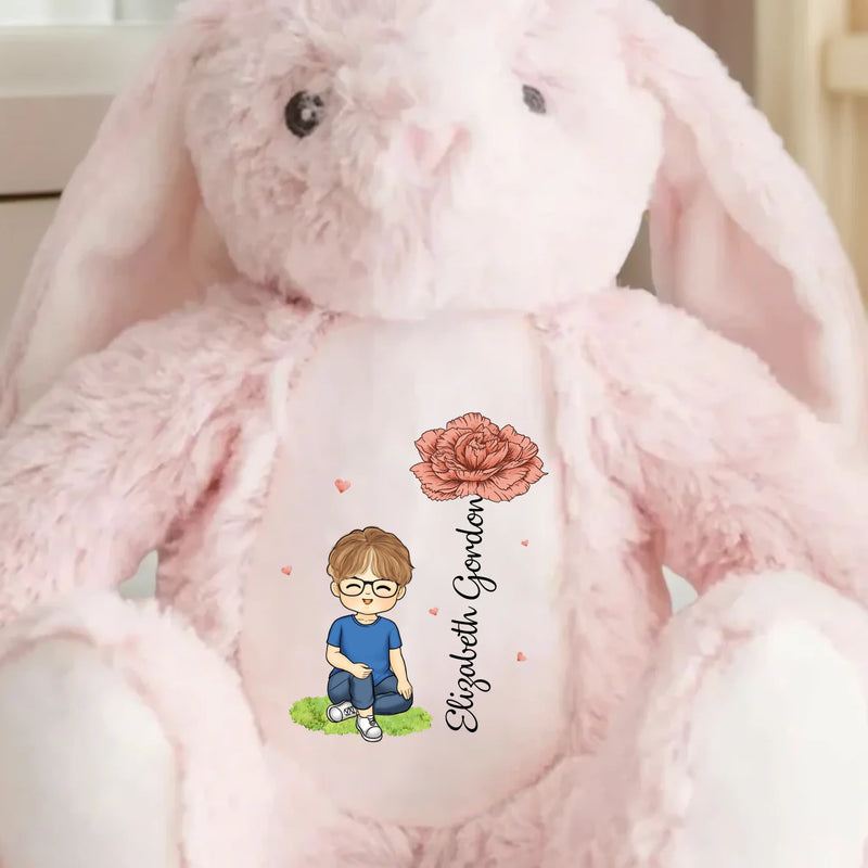 Custom Name Flower Girl Gifts - Personalized Bunny Plush