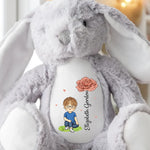 Custom Name Flower Girl Gifts - Personalized Bunny Plush