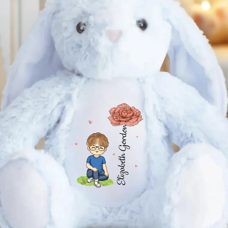 Custom Name Flower Girl Gifts - Personalized Bunny Plush