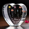 Forever Blossoming In Your Heart - Family Personalized Custom 3D Crystal Heart Shaped - Mother's Day, Gift For Mom, Grandma