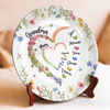Grandma's Love Is The Heart Of Our Family - Family Personalized Custom Ceramic Plate - Mother's Day, Gift For Mom, Grandma