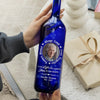 Custom Photo Forever In Our Hearts, Forever In Our Light - Memorial Personalized Custom Blue Bottle Lamp - Sympathy Gift For Family Members