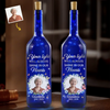 Custom Photo In Loving Memory, A Light That Never Dims - Memorial Personalized Custom Blue Bottle Lamp - Sympathy Gift For Family Members
