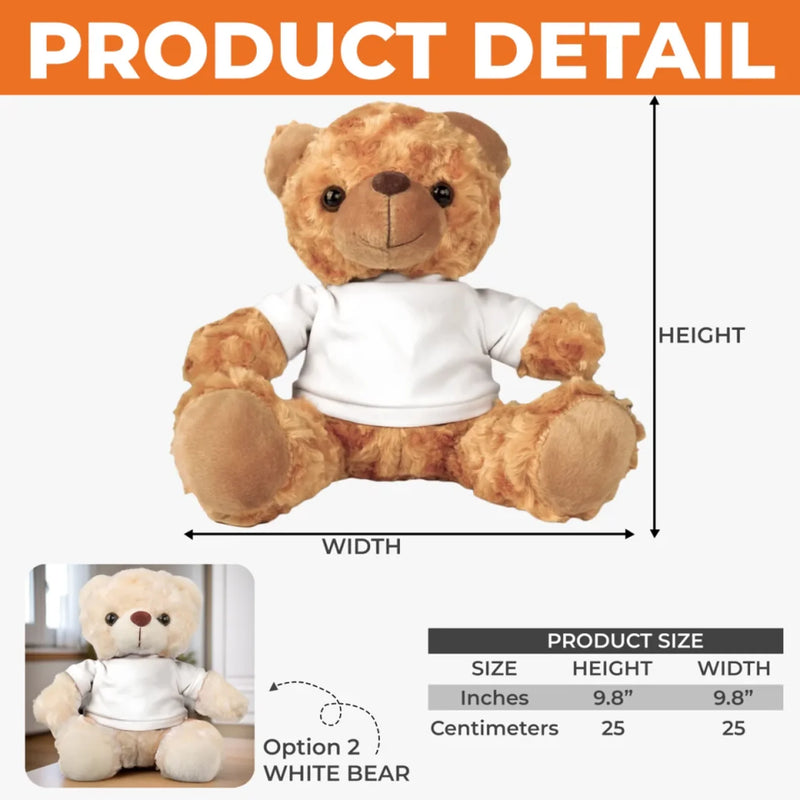 Custom Photo Hug This Bear And Feel My Love - Memorial Personalized Custom Teddy Bear Plush - Sympathy Gift For Family Members