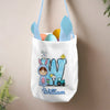 Little Bunny, Big Easter Joy - Family Personalized Custom Bunny Basket, Tote With Bunny Ears  - Easter Gift For Kids Egg Hunt, Family Members