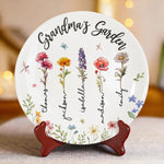Custom Name Grandma's Garden Gifts for Grandma - Personalized Ceramic Plate