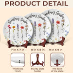 Custom Name Grandma's Garden Gifts for Grandma - Personalized Ceramic Plate